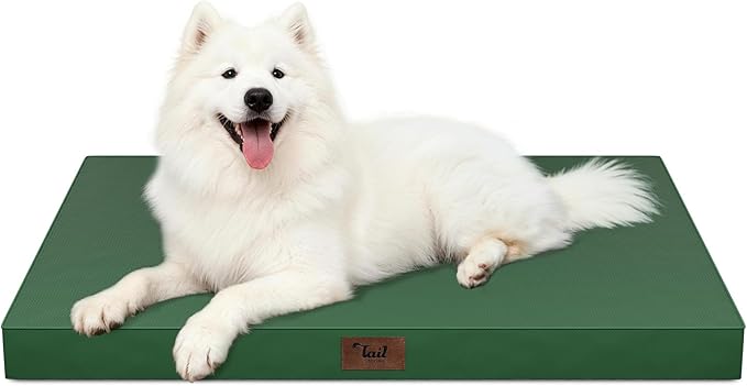 Large Waterproof Orthopedic Dog Bed with Egg Crate Foam | Fits 42x28 Crates, TPU Waterproof Layer, 1680D Washable Oxford Cover, Portable Handle, Indoor & Outdoor Use, Up to 80 lbs by TailStories