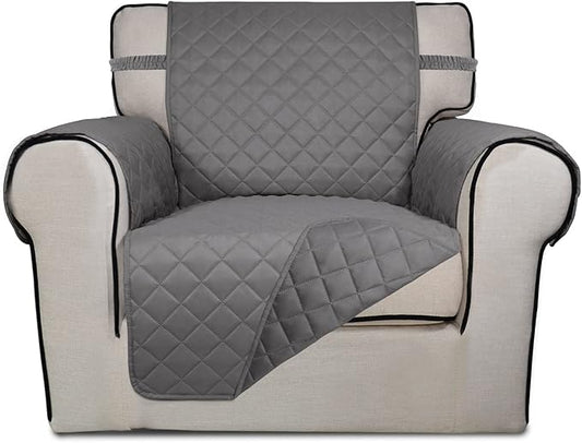 PureFit Reversible Chair Sofa Cover Dog Couch Covers for Sofa, 25.5 in | Gray/Gray, Water Resistant Couch Protector, Washable Pet Couch Cover with Non Slip and Elastic Straps For Kids by PureFit