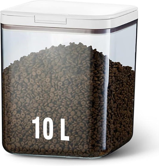 Airtight Dog Food Storage Container 15lb / 11L – Pet Food Storage Bin with Lids, Cat Treat Jar, BPA Free, Dry Boxs, Rice Storage Container for Flour, Cereal & Grain, White by LivLabMker