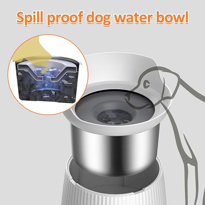 Salodal Elevated Dog Bowls Large Sized,15.4in High Raised Stand,4.4L No Spill Dog Water Bowl,Stainless Steel Bowl,Adjustable,Non-tip,Non-Slip, Water Dispenser for Large Medium Pets - Image 3