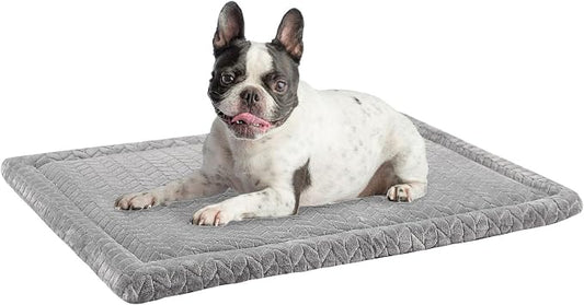BEAUTYZOO Dog Bed Crate Pad 30 x 20 inch, Washable Dog Crate Mat for Medium Sized Dogs, Anti-Slip Pet Crate Bed Kennel Pad, Durable Cozy Puppy Sleeping Mat Rectangle Mattress, Grey by BEAUTYZOO