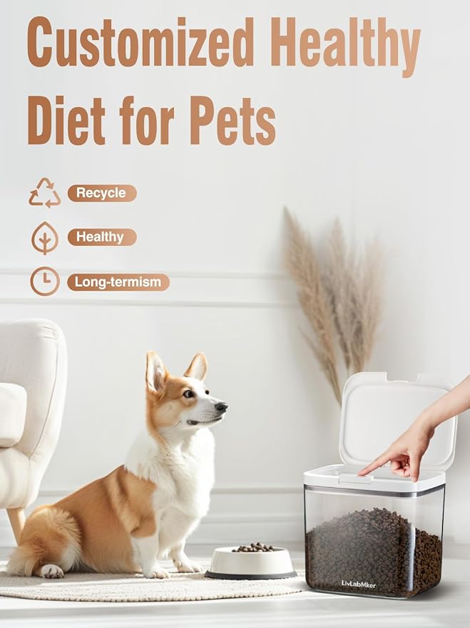 Airtight Dog Food Storage Container 5-10 lbs, Large Pet/Cat Treat Bin with Lids, Pantry Containers for Rice & Flour, withe - Image 5