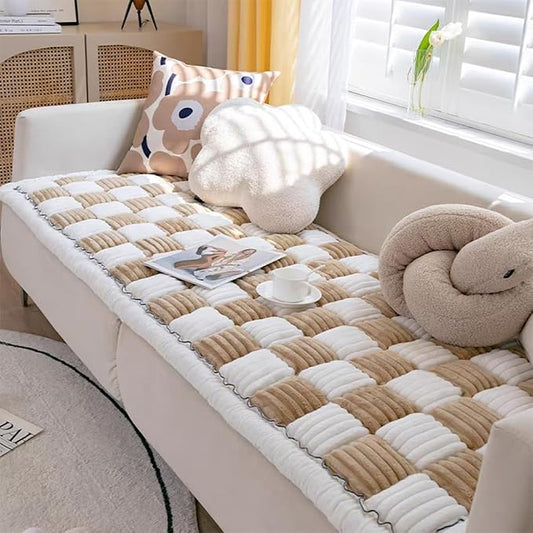 Non Slip Couch Cover for Dogs Washable, Pet Covers for Sofa 3 Cushion Couch Sofa Pet Friendly (Light Brown, 27.6" x 70.9") by Ksiliup