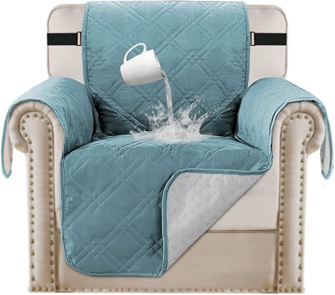 Turquoize 100% Waterproof Chair Covers for Living Room Couch Cover for Pets Chair Protector Sofa Cover for Dogs Non-Slip Sofa Protector Furniture Cover for Dogs, Kids, Cats (Chair, Blue) by Turquoize