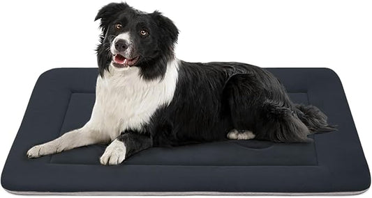Dog Bed Soft Dog Crate Pad Mat for Medium/Large Dogs, 36 in Non-Slip Bottom Washable Dog Sleeping Mattress Pet Beds Cat Bed Kennel Pad, Dark Blue Gray by JoicyCoDogBeds