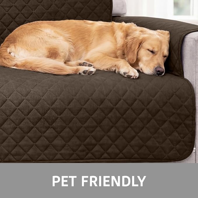 Sofa Shield 100% Waterproof Couch Cover with Patented Straps, Slip and Stain Resistant, Machine Washable Sofa Slipcover for Dogs Cats Pets Kids, 30x30 inch Seat, Sectional Corner, Brown - Image 9