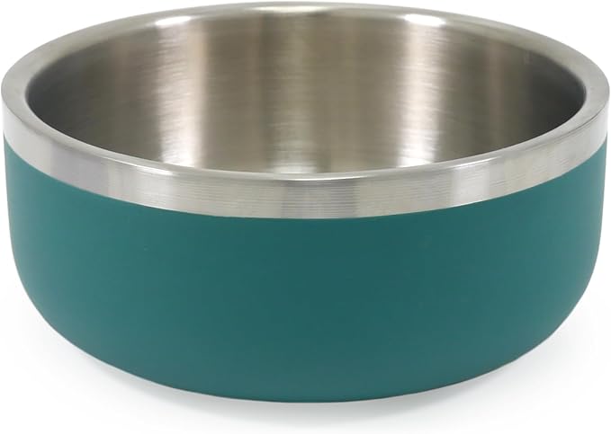 Rosewood Premium Double-Wall Stainless Steel Pet Food Bowl 700ml - Teal by Rosewood