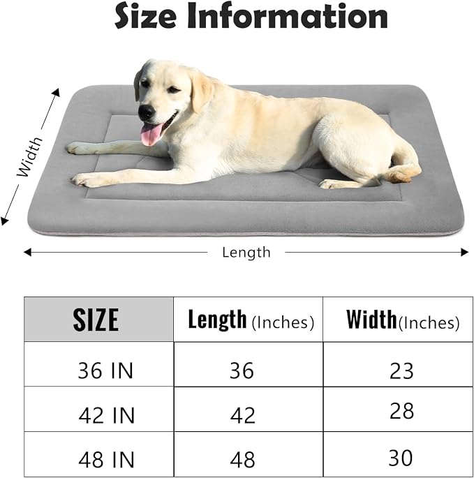 Large Dog Bed Soft Dog Crate Pad Mat 42 in Non-Slip Bottom Washable Dog Sleeping Mattress Pet Beds Cat Beds Kennel Pads - Image 6