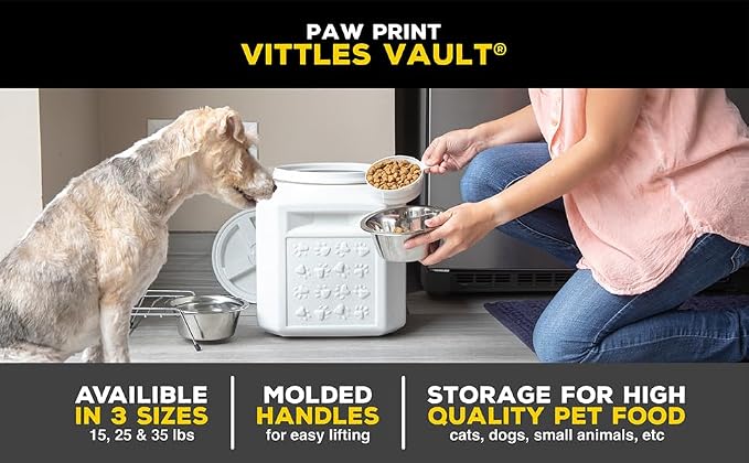 Vittles Vault Traditional Pet Food Storage Container For Dog Kibbles/Bird Seed/Oatmeal/Rice/Flour/Cereal, BPA Free Plastic, Sealed Airtight For Cat Food, Up To 35 lb, Made in USA, With Scoop, Gray - Image 12
