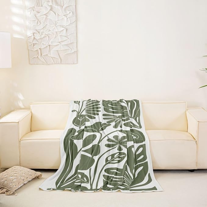 Erosebridal Sage Green Retro Floral Couch Cover 71" X 134" Vintage Minimalist Flower Sofa Cover Modern Aesthetic Couch Protector Cute 70S Sofa Protector for Cushion Couches Sofas, Washable Non Slip - Image 6