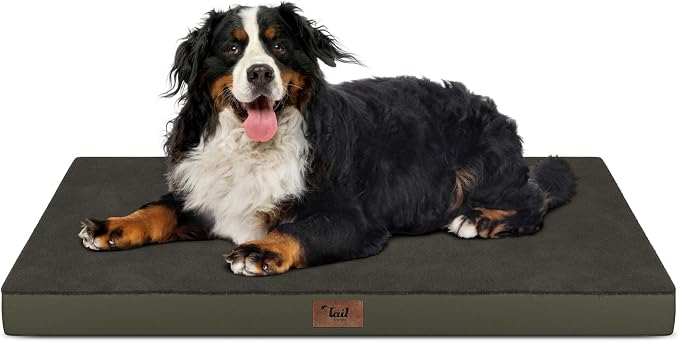 Outdoor Extra Large Dog Bed XXL for Giant Breed Dogs | Egg Crate Orthopedic Foam, Fits 48x30 Crates, TPU Waterproof Layer, Machine Washable 1680D Oxford Cover, Up to 110 lbs by TailStories