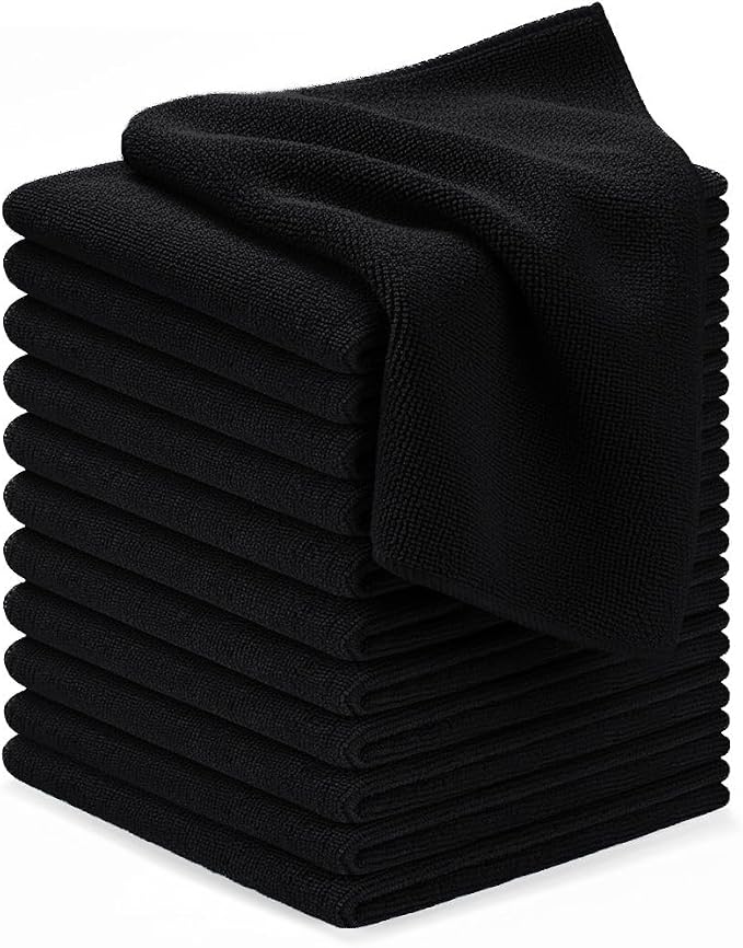 Avalon Towels Microfiber Cleaning Cloths (Value Pack of 12) - Size 12 x 12 Inches, Highly Absorbent Cleaning Rags, Lint Free, Reusable and Washable, Microfiber Towels for Cars by AvalonTowels