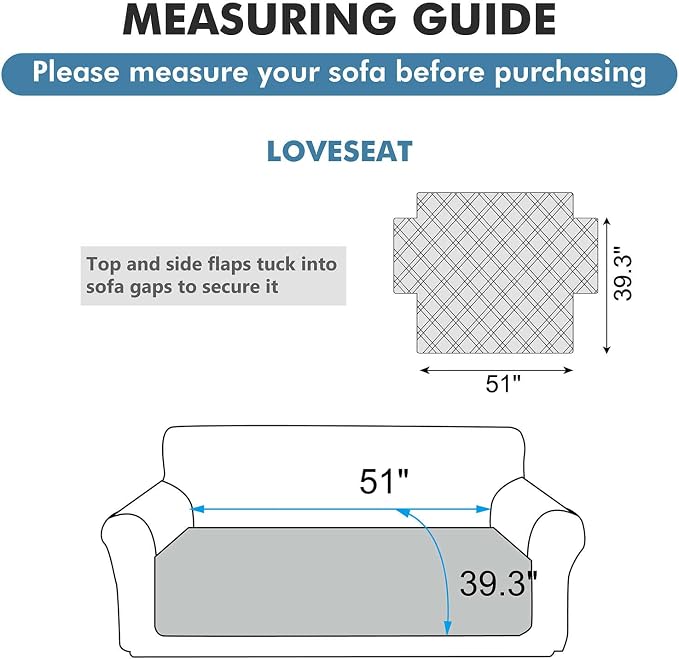 Genina 100% Waterproof Loveseat Couch Cover for 2 Cushion Couch Covers for Dogs, Anti-Slip Sectional Sofa Covers Washable Sofa Covers for Pets, 1 Piece (Black, Loveseat) - Image 2