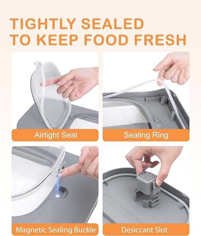 10-13 Lbs Dog Food Storage Container,Collapsible Dog Food Container | Pet Food Storage Container with Airtight Lid,Pet Food Scoop,Cat Food Storage Dry Food for Dog,Cat and Other Pets - Image 3