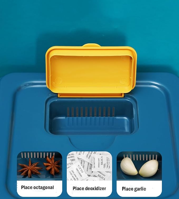 Large Flour Storage Container Bin 25lb, 4Pack Airtight Rice Storage Containers with Wheels Seal Locking Lid, BPA Free with Measuring Cup&Scoop for Flour, Rice, Grain(Blue) - Image 5