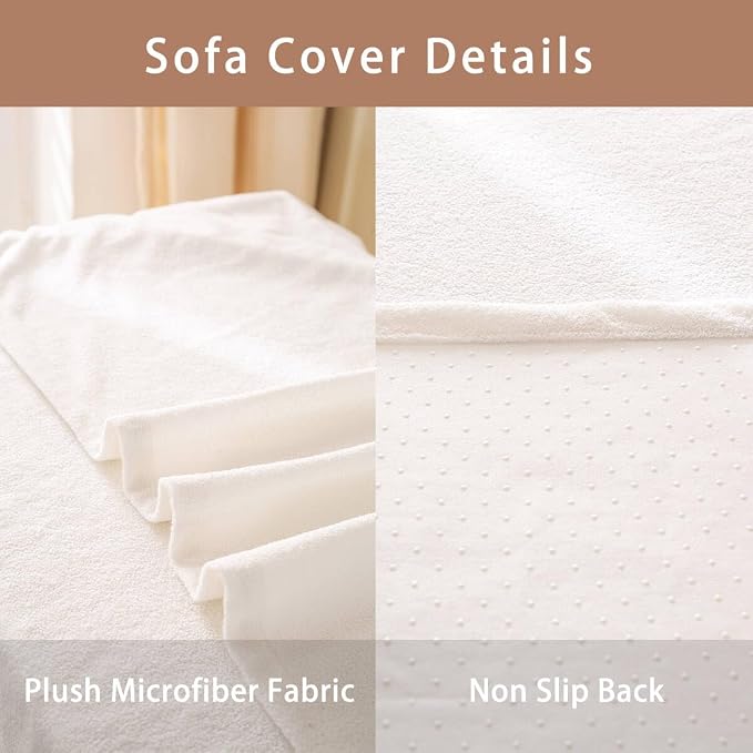 Erosebridal Watercolor Floral Couch Cover Pink Beige Flower Sofa Cover 71" X 134" Modern Minimalist White Couch Protector for Sectional Sofasrustic Farmhouse Washable Non Slip Sofa Protector - Image 8