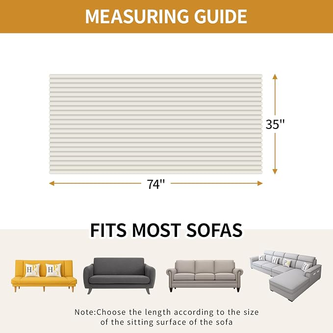 Deep Dream Waterproof Couch Cover for Dogs, Non Slip Pet Couch Covers for Sofa, Soft Faux Fur Sofa Cover, Washable Furniture Protector for 3 Cushion Couch (Off White, 35" x 74") - Image 5