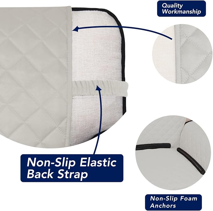 PureFit Reversible Quilted Couch Covers for Dogs Loveseat Sofa Cover 54" | Ivory/Ivory, Water Resistant Couch Protector, Washable Pet Couch Cover with Non Slip and Elastic Straps For Kids - Image 3