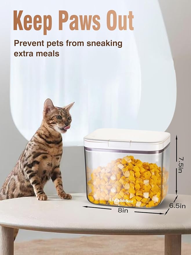 Airtight Dog Food Storage Container 5-10 lbs, Large Pet/Cat Treat Bin with Lids, Pantry Containers for Rice & Flour, withe - Image 3