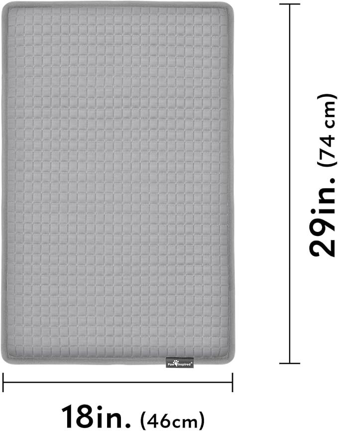 Paw Inspired Cooling Orthopedic Crate Pad, 29x18 Inch, Gray | Small Size Washable Memory Foam Mat for Dogs and Cats, Fits 30 Inch Kennel - Image 4