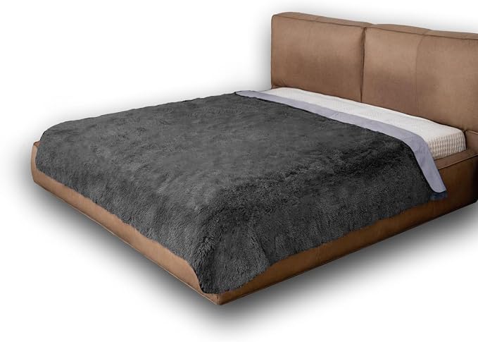 Waterproof Dog Bed Cover, Dog Pad Soft Plush Pet Blanket with Anti-Slip Back for Bed Couch Sofa, Furniture Protector for Small, Medium and Large Dogs and Cats (Dark Gray, 82"x120") - Image 6