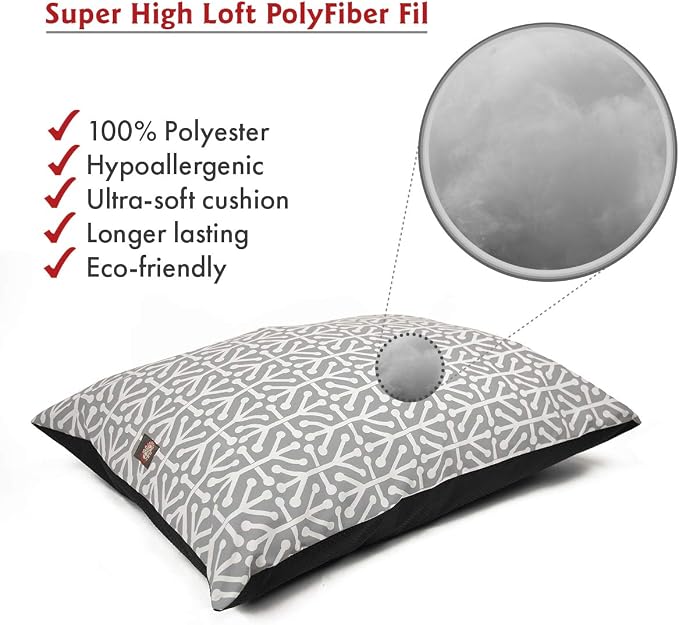 Majestic Pet Rectangle Large Dog Bed Washable – Non Slip Comfy Pet Bed – Dog Crate Bed Super Value Pillow Dog Bed – Dog Kennel Bed for Sleeping - Dog Bed Large Breed 46 x 35 Inch – Aruba Gray - Image 3