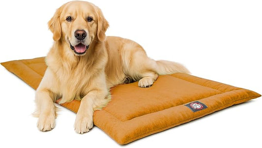 Majestic Pet Orthopedic Memory Foam Dog Crate Mat - Plush Pet Bed Pad for Crates & Kennels | USA Crafted | 42"x26" Villa Orange by MajesticPet