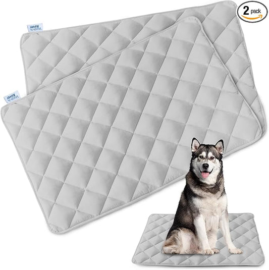 Magik & Kover Dog Crate Pad 2 Pack (36" x 23"), Soft Dog Crate Mat with Anti-Slip Bottom, Machine Washable Kennel Pad, Fits 36 Inch, Grey | Fits 36 Inch Crate, Soft, Machine Washable, Kennel Pad by Magik+%26+Kover