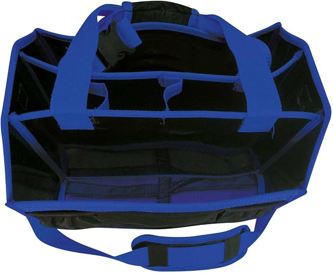 Country Pride Nylon Grooming Tote for Horses, Durable Mesh Bottom, Large Interior Compartments for Sprays and Bottles, Exterior Elastic Pockets, Detachable Padded Shoulder Strap,14"x12"x9" (Purple) - Image 5