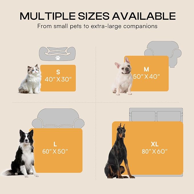 Luciphia Large Waterproof Dog Blanket for Pet Washable Liquid Proof Bed Intimacy Protection Shaggy Plush Calming Long Faux Fur Couch Cover Calming Cat Throw Blankets, Mist Grey, 50" x 60" - Image 6