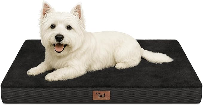 Waterproof Orthopedic Dog Crate Bed for Small Dogs & Cats | Egg Crate Foam, Fits 24x18 Crates, TPU Waterproof Layer, Machine Washable 1680D Oxford Cover, Small Pets Up to 20 lbs by TailStories