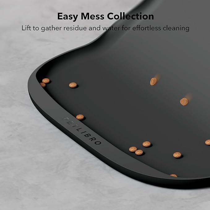 PETLIBRO Dog Food Mat, Silicone Non-Slip Waterproof Cat Food Mat for Feeder & Fountain & Bowl, Dog Bowl Mats with Raised Edge Spill Protection Floor, Extra Large Cove Feeding Mat for Pet 22''x16.5'' - Image 6