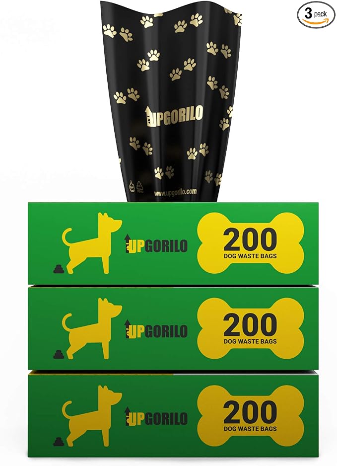 Dog Waste Station - 3 Roll Set of Premium Pet Waste Bags, 600 Extra Thick and Strong Dog Poop Bags, Guaranteed Leak-Proof - 8 x 13 Unscented by UPGORILO