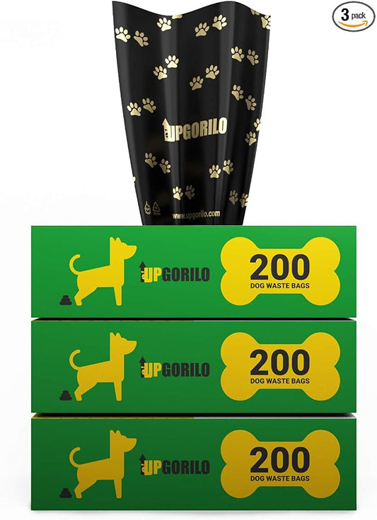 Dog Waste Station - 3 Roll Set of Premium Pet Waste Bags, 600 Extra Thick and Strong Dog Poop Bags, Guaranteed Leak-Proof - 8 x 13 Unscented by UPGORILO