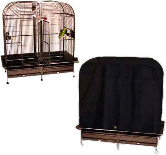 Cozzzy Covers Model 6432 MD Universal Cage Cover 60" H Poly-Cotton Black for Side-by-Side Bird Cages 64" W x 32" D for Large Birds Sleep and Light Reduction by BonkaBirdToys
