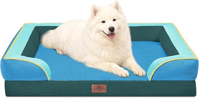 Comfort Expression Orthopedic Dog Beds for Large Sized Dog with Bolster | Waterproof Dog Couch Bed with Washable Cover & Non-Slip Bottom, Supportive Egg Crate Foam Large Pet Bed, 36x27 Inch - Image 9