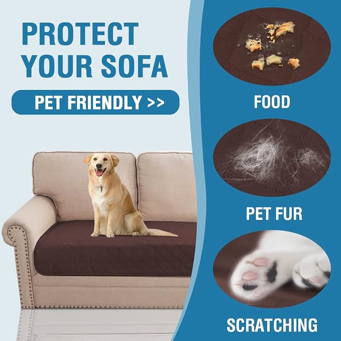 H.VERSAILTEX Couch Cover for Dogs Washable 100% Waterproof Sofa Cushion Cover Dog Bed Cover Non-Slip Pet Blanket for Sofa Cushion Protector, 35" x 74", Brown - Image 6