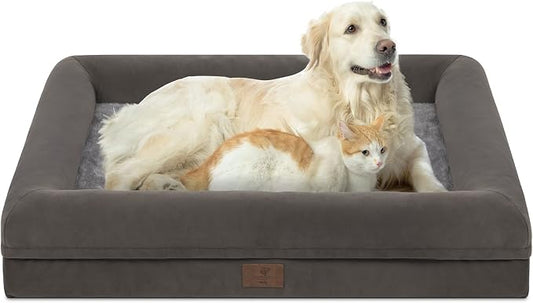 XL Orthopedic Waterprood Dog Bed for Extra Large Size Dogs | 360 Degree Bolster Support, Egg Crate Foam, Waterproof Liner, Non-Slip Bottom, Machine Washable Cover, 45 x 35 Inch by Yiruka
