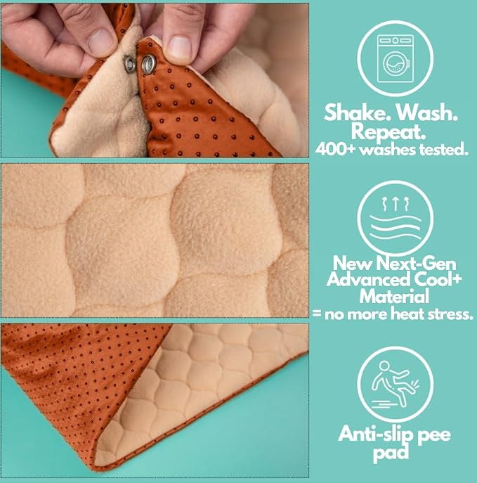 Hopp'd™ HutchLiner 2.0 Premium Guinea Pig Cage Liner Washable Fleece Bedding for Rabbits & Guinea Pigs | Waterproof, Odor Control, Cooling Mat, Anti-Slip Bunny Mat & Pee Pad | Midwest Cages (47x24) - Image 7