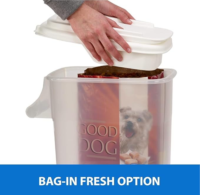 Buddeez Pet Food Storage Container - 16 LB Capacity Dog Food Storage Container, Cat Food Container, Bird Seed Storage Container with Durable EZ Grip Handle and EZ Flip Lid with Pour Spout (White Lid) - Image 6