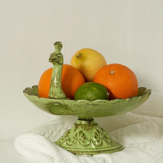 HOUYANG Cast Iron Bird Baths for Outdoors,Metal Bird Feeder,Garden Yard Table Decor | Heavy-duty material suitable for all seasons; also ideal for storing fruit, snacks, and small items indoors. - Image 6