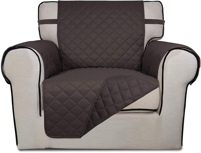 PureFit Reversible Chair Sofa Cover Dog Couch Covers for Sofa, 25.5 in | Chocolate/Chocolate, Water Resistant Couch Protector, Washable Pet Couch Cover with Non Slip and Elastic Straps For Kids by PureFit