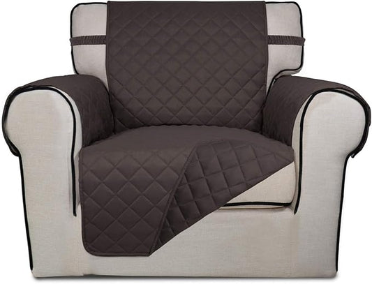 PureFit Reversible Chair Sofa Cover Dog Couch Covers for Sofa, 25.5 in | Chocolate/Chocolate, Water Resistant Couch Protector, Washable Pet Couch Cover with Non Slip and Elastic Straps For Kids by PureFit