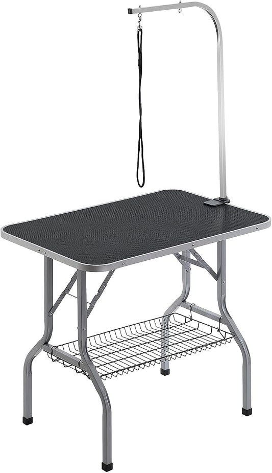 VEVOR Pet Grooming Table Arm with Clamp, 36''x24'' Dog Grooming Station, Foldable Pets Grooming Stand for Medium and Small Dogs, Free No Sit Haunch Holder with Grooming Loop, Bearing 330lbs by VEVOR
