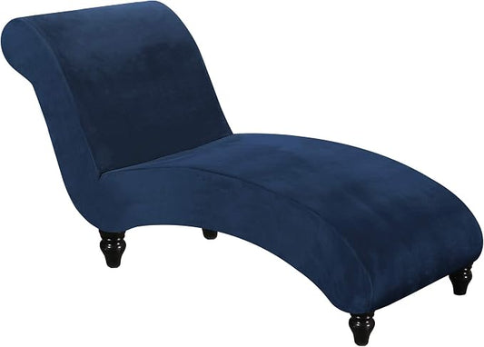 FantasDecor Chaise Lounge Slipcover Velvet Cover Luxury for Living Room Indoor Stretch Ultra Soft Machine Washable, Navy by FantasDecor