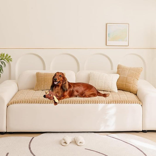 Mitid Sofa Cover Fuzzy Couch Cover for Pet, Couch Covers for Dogs Pets Mat | Washable Non-Slip Sofa Slipcover Cushion Protector Pets Friendly Mat, Dog Couch Cover, Square Couch Covers for Dogs Non Skid by Mitid