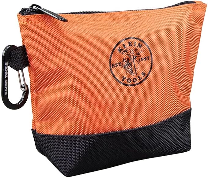 Klein Tools 55470 Utility Bag, Stand-Up Zipper Tool Bags, Tough 1680d Ballistic Weave, Reinforced Bottoms, Orange/Black, Gray/Black, 2-Pack - Image 7
