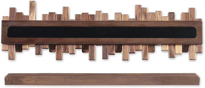 Coat Rack Wall Mount Piano Flip Down Wall Hook Rack 6 Hooks Walnut | Natural Wood Handmade Unique Hanger for Coats Bag Hat Umbrella key Wall Art In the foyer living room bedroom bathroom office - Image 5