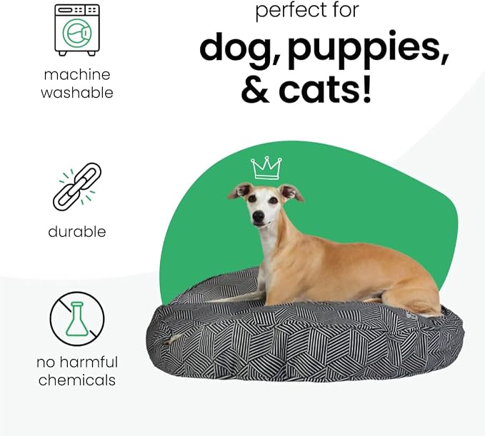 Molly Mutt Huge Dog Bed Cover - Rough Gem Print - Measures 36” x 5’’ - 100% Cotton - Durable - Breathable - Sustainable - Machine Washable Dog Bed Cover - Image 3