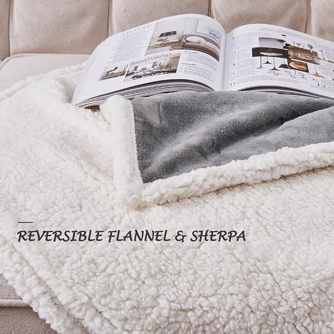 Qeils Dog Blankets for Small Dogs - Waterproof Cat Blanket Washable - Sherpa Fleece Puppy Blanket, Soft Plush Reversible Throw Protector for Bed Couch Car Sofa, 30"X40", Grey - Image 4